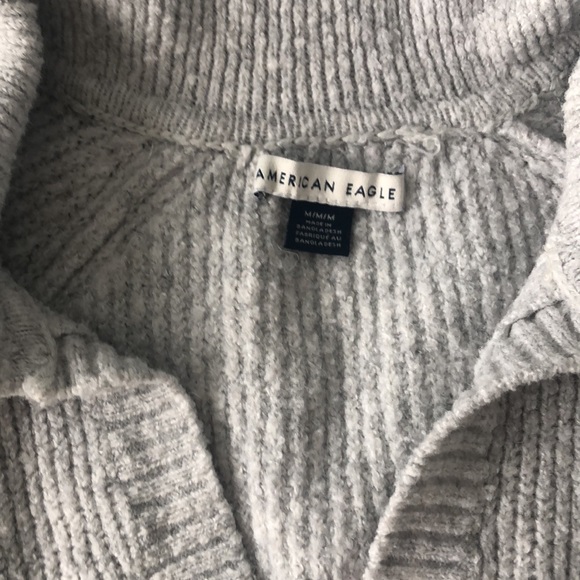 American eagle similar to the unreal sweater polo sweater in gray super cozy - Picture 2 of 3